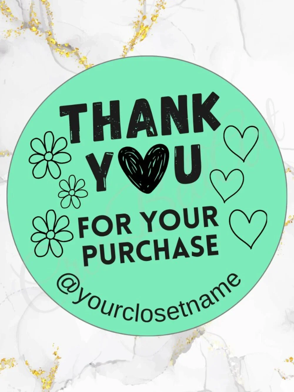 100 Thank you Stickers Thermal 2